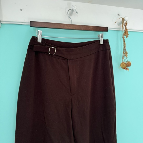 Vintage brown high waisted trousers with buckle detail - Picture 2 of 8